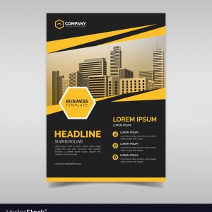 Black and yellow business flyer design template